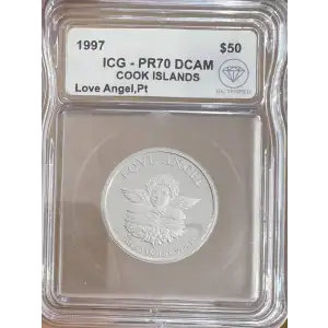 Cook Islands $50 Love Angel Platinum