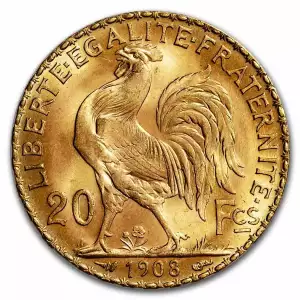 France Gold 20 Francs French Rooster Coin (1899-1914)