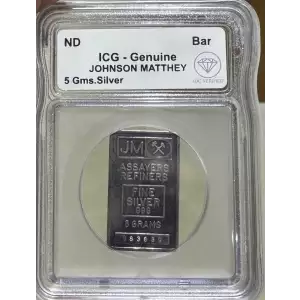 Johnson Matthey 5 Gram Silver Bar