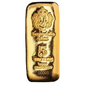 Scottsdale Mint 5oz Gold Cast Bar