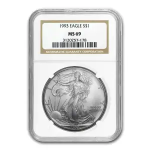 1993 American Silver Eagle NGC MS69