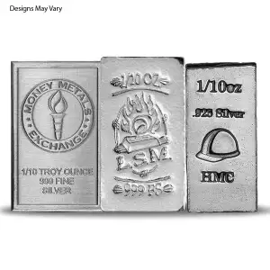 1/10oz Silver Bar Various Mints