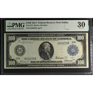 $100 1914 Blue Seal Federal Reserve Notes 1124 (2)