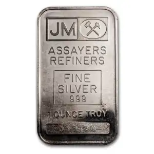 1 oz Johnson Matthey Silver Bar (Plain Back)