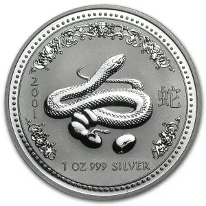 2001 Australia 1 oz Silver Year of the Snake Secondary Market (Series I) (2)