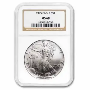 1995 American Silver Eagle NGC MS69