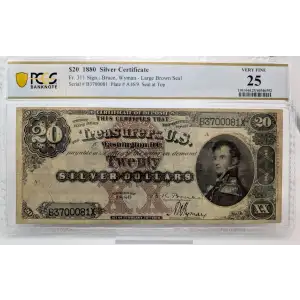 $20 1880 Large Brown Silver Certificates 311