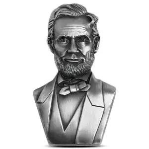 2022 2 oz Antique Republic of Chad Silver Abraham Lincoln Shaped Coin (High Relief)
