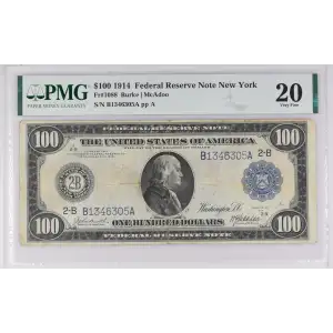 $100 1914 Blue Seal Federal Reserve Notes 1088 (2)