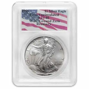 1993 American Silver Eagle PCGS GEM BU WTC Ground Zero Recovery