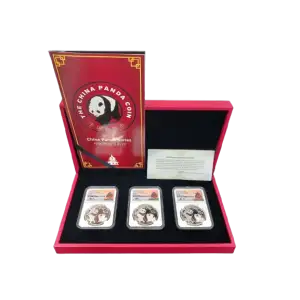 2021(G)(Y)(S) 33 g Silver Panda 3 Coin Set FR NGC MS70 Tong Fang Sign(Box & CoA)