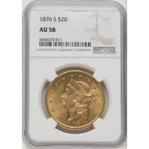 1876 S $20 Gold Liberty NGC AU 58 (2)