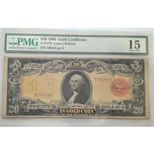 $20 1905 Small Red Gold Certificates 1179