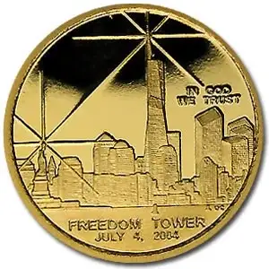 2005 Cook Island Freedom Tower 1/4 oz Gold Coin (2)