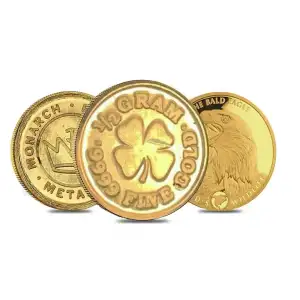 1/2Gram Gold Coin Uncarded Various Mints