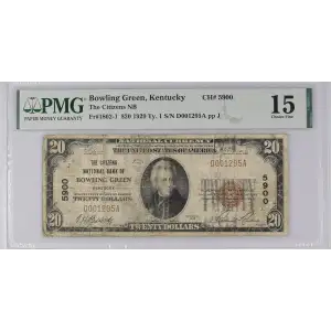 $20 1929 small brown seal. Small National Bank Notes 1802-1 (2)