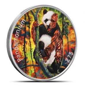Colorized Zombucks World Pandamonium 1 oz Silver Round