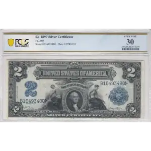 $2 1899 Blue Silver Certificates 250 (2)