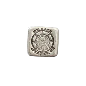 1 oz Silver Square Bullion Pirate Compass MK BARZ