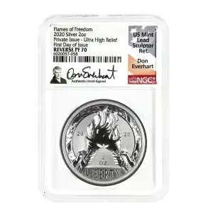 2020 Flames of Freedom 2 oz NGC Reverse PF70 FDOI UHR Everhart/Mercanti Signed