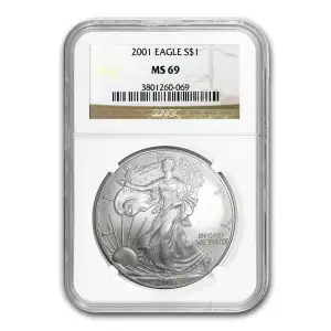 2001 American Silver Eagle NGC MS69