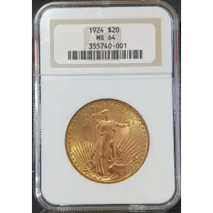 1924 Double Eagle $20 Gold Saint Gaudens NGC MS-64 (3)