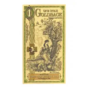 Utah 1 Goldback Note (First Issue 2019)