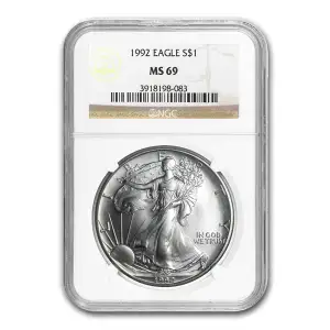 1992 American Silver Eagle NGC MS69