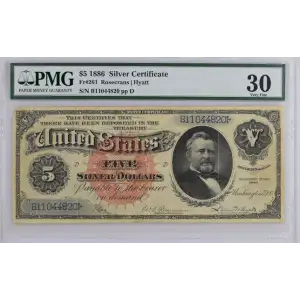 $5 1886 Large Red Silver Certificates 261