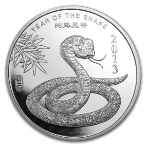2013 1 oz Silver Year of the Snake Apmex Round