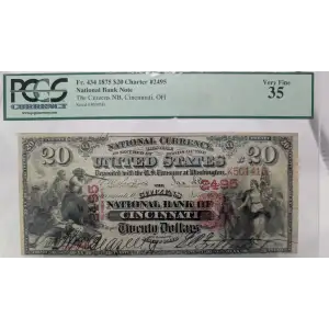 $20 1875 Red with scallops First Charter Period 434