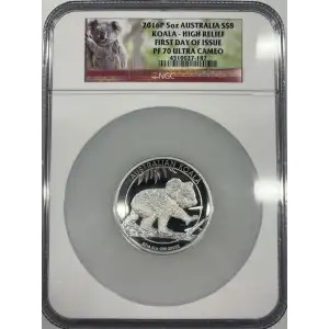 2016-P 5 oz Australia Koala NGC PF70 High Relief FDOI UC (Box & CoA)