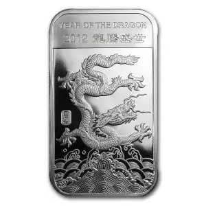 2012 Year Of The Dragon 1 oz Silver Bar