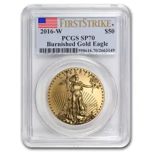 2016-W 1 oz Burnished Gold Eagle PCGS SP-70 First Strike (3)