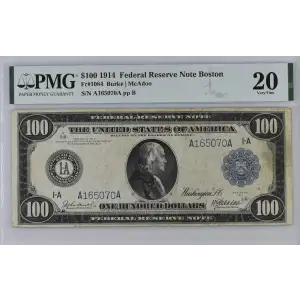 $100 1914 Blue Seal Federal Reserve Notes 1084 (2)