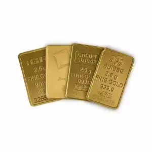2.5 Gram Gold Bar Uncarded Various Mints