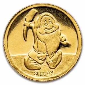 1/4oz Gold Disney's Snow White 50th Anniversary (Sleepy, w/Box & COA)