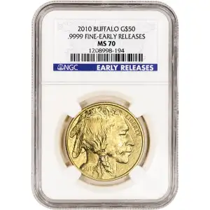 2010 $50 American Gold Buffalo NGC MS 70 Early Releases (2)