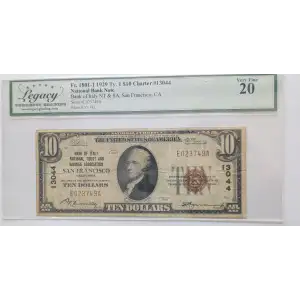$5 1929 Small brown seal Small National Bank Notes 1800-1