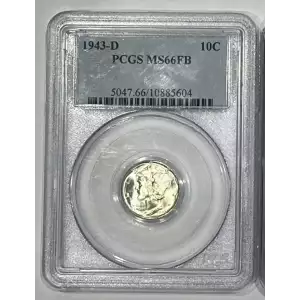 1943-D Mercury Silver Dime PCGS MS 66FB