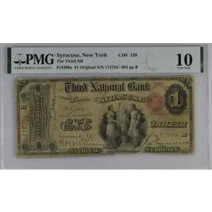 $1 Original red with rays, red serial no., without bank charter no. First Charter Period 380a (2)