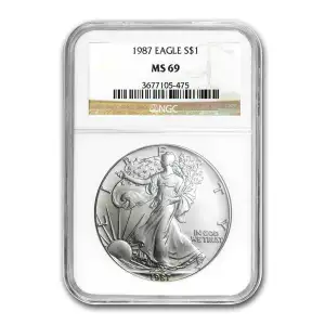 1987 American Silver Eagle NGC MS69