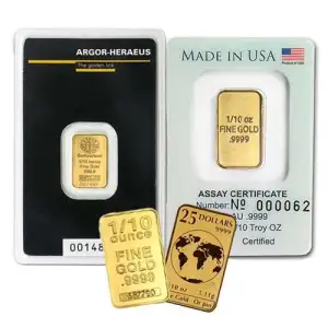 1/10oz Gold Generic Bar (Various Mints)