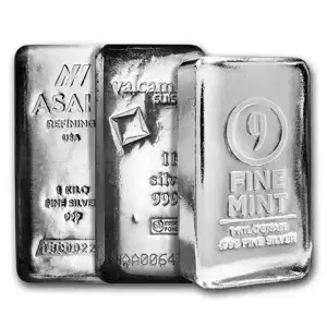 1Kilo Silver Bar Various Mints
