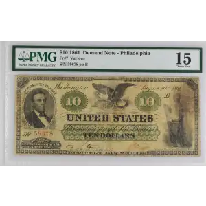 $10   Legal Size Notes The Demand Notes of 1861 7 (2)