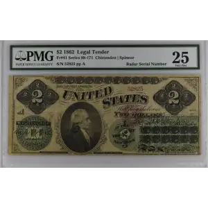 $2 Series 88-171 Face plate number left of portrait Type 2; Red Seal Legal Tender Issues 41 (2)