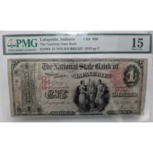 $1 1875 Red with scallops First Charter Period 383