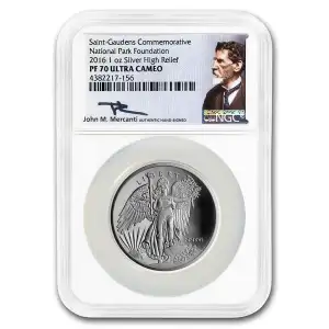 2016 1 oz Silver Saint-Gaudens Commem. NGC PF70 National Park Foundation HR UC  (2)