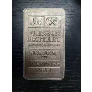100oz Johnson Matthey Silver Pressed Bar
