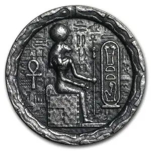 1/2 oz Silver UHR Relic Round Egyptian Cat Goddess Bastet